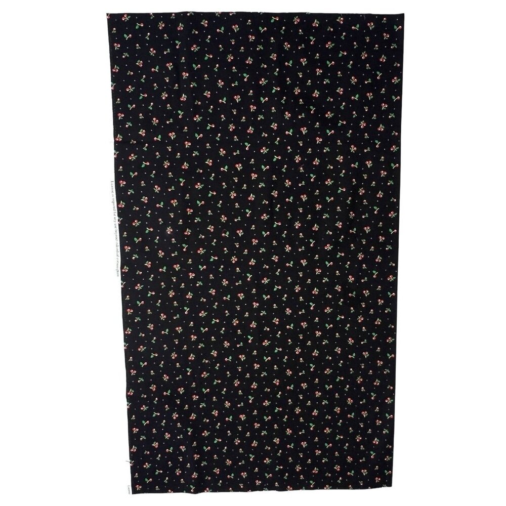Mary Engelbreit Cherry Black Print Cotton Fabric Cranston 2009 44” x 37”, 1 Yard - Picture 5 of 5